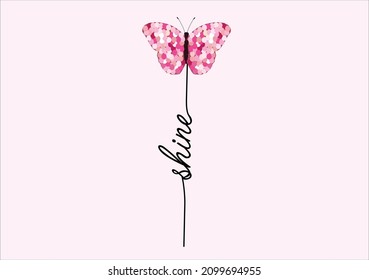 shine butterfly vector hand design vector art