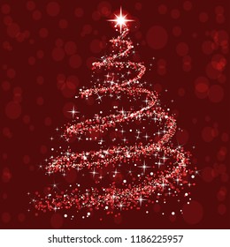 Shine christmas tree - vector