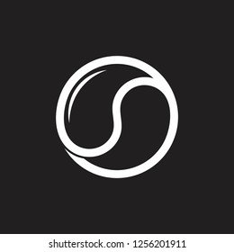 shine circle ball linear logo vector