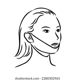 Shine Clean Face Mask sketch icon vector. Hand drawn blue doodle line art Shine Clean Face Mask sign. isolated symbol illustration