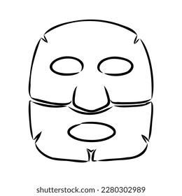 Shine Clean Gesicht Maske Skizze Symbol Vektorgrafik. Handgezeichnete blaue Doodle Linie Art Shine Clean Face Maske Zeichen. einzelne Symbolillustration