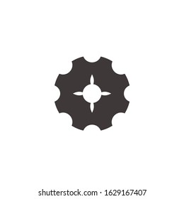 shine cog machine symbol, geometric design logo vector