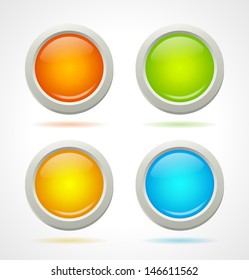 Shine colorful buttons template. Vector illustration