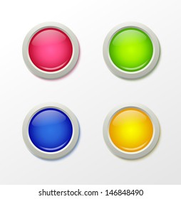 Shine colorful buttons template. Vector illustration
