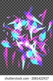 Vector transparente de fondo de confetti brillante. Papel tapiz nocturno de Twinkle. Tarjeta de vacaciones desenfocada. El Resplandor Cae. Spark Concept Texture.