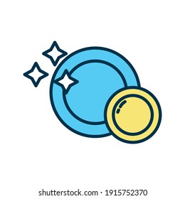shine dish clean flat style icon vector illustration design