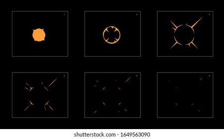 Shine dust animation effect. frame by frame classic animation sprite sheet for game, cartoon, video, animation or motion