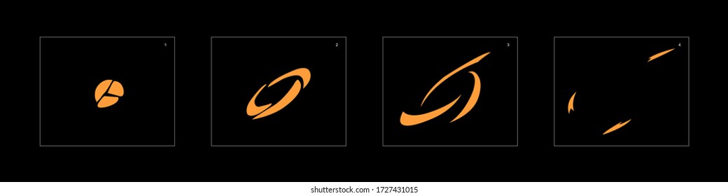 Efecto del polvo de brillantes. Efecto de animación de explosión de polvo. Ficha de animación para juegos, dibujos animados o animación. efecto de animación de estilo vectorial 
