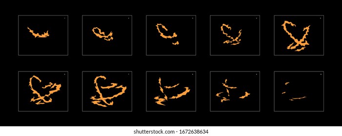 Shine dust spark animation effect. shiny effect sprite sheet. frame by frame classic animation sprite sheet for game, cartoon, video, animation or motion