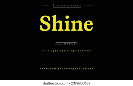 Shine Elegant Font Uppercase Lowercase and Number. Classic Lettering Minimal Fashion Designs. Typography modern serif fonts regular decorative vintage concept. vector illustration