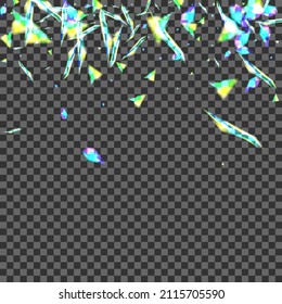 Shine Element Background Transparent Vector. Spot Celebrate Design. Pink Decorate Card. Blue Glamour. Confetti Falling Illustration.