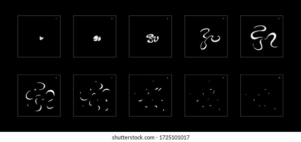 Shine explosion effect. Smoke explosion animation effect. Animation Sprite sheet for games, cartoon or animation. vector style animation effect 1361.