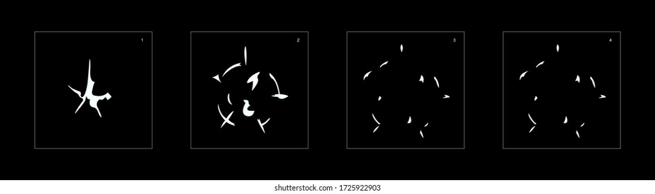 Shine explosion effect. Smoke explosion animation effect. Animation Sprite sheet for games, cartoon or animation. vector style animation effect.