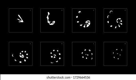 Shine explosion effect. Smoke explosion animation effect. Animation Sprite sheet for games, cartoon or animation. vector style animation effect 1487.