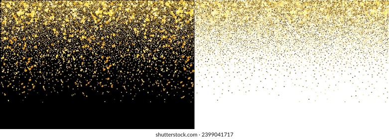 Shine falling gold dust lights, glowing sparkles golden dust particles, abstract Christmas gold dust and glare background, yellow sparkle particle light fall transparent background – stock vector