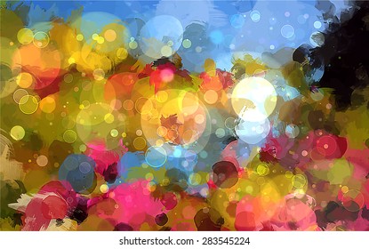Shine field brush strokes background. Vector version