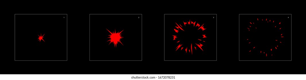 Shine fire blast animation effect. shiny effect sprite sheet. frame by frame classic animation sprite sheet for game, cartoon, video, animation or motion