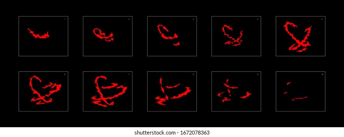 Shine fire spark animation effect. shiny effect sprite sheet. frame by frame classic animation sprite sheet for game, cartoon, video, animation or motion