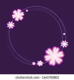 shine flowers violet background vector