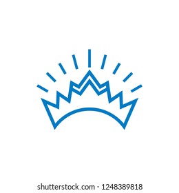 shine geometric crown linear logo 