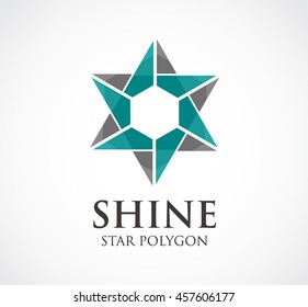 Shine of geometric star abstract vector and logo design or template professional business icon of corporate identity symbol concept
