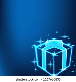 Shine gift box technology background