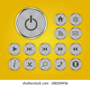 Shine Glossy Computer Icon Set Vector Illustration