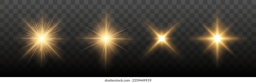 Brillantes estrellas brillantes. El vector Golden Sparks. 