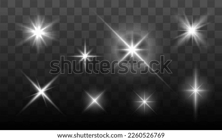 Shine glowing stars. Vector Shining Sparks. 