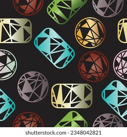 shine gold jewels gradient abstract seamless pattern vector 