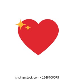 Shine heart emoji icon isolated on white background. Vector illustration. Eps 10.