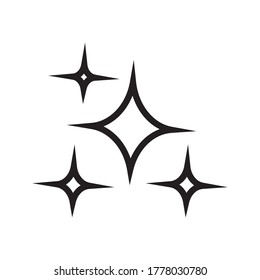 Shine icon, Clean star icon on white background