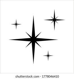 Shine icon, Clean star icon on white background