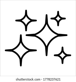Shine icon, Clean star icon on white background