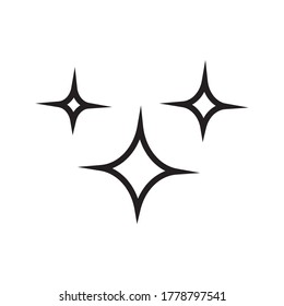 Shine icon, Clean star icon on white background