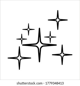 Shine icon, Clean star icon on white background