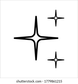 Shine icon, Clean star icon on white background