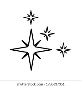 Shine icon, Clean star icon on white background