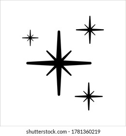 Shine icon, Clean star icon on white background