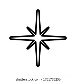Shine icon, Clean star icon on white background