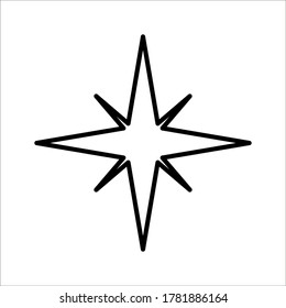 Icono de brillo, icono de la estrella limpia sobre fondo blanco