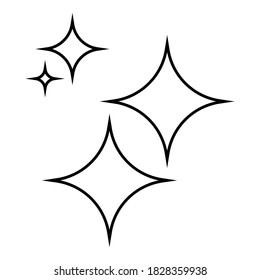Shine icon, Clean star icon on white background. eps 10