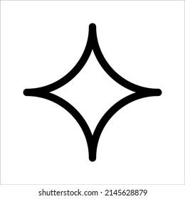 Icono de brillo, icono de la estrella limpia sobre fondo blanco