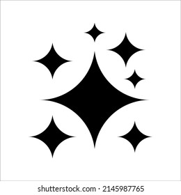 Icono de brillo, icono de la estrella limpia sobre fondo blanco