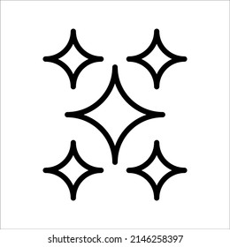Shine icon, Clean star icon on white background