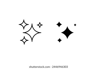 Shine icon, Clean star icon on white background