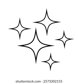 Shine icon, Clean star icon on white background