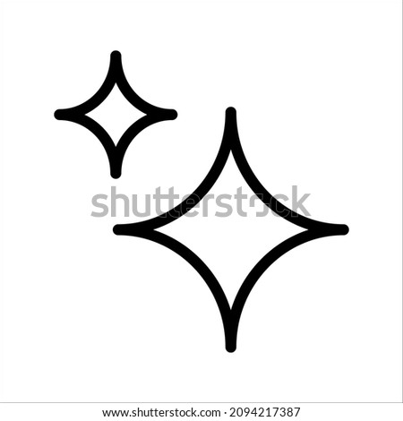 Shine icon, Clean star icon on white background