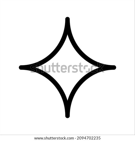 Shine icon, Clean star icon on white background
