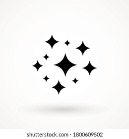 Shine-Symbol, Clean-Star-Symbol funkelnd funkelnde Funkeln Symbol Sparkle einfaches Design Sterne-Zeichen einzeln auf weißem Hintergrund 